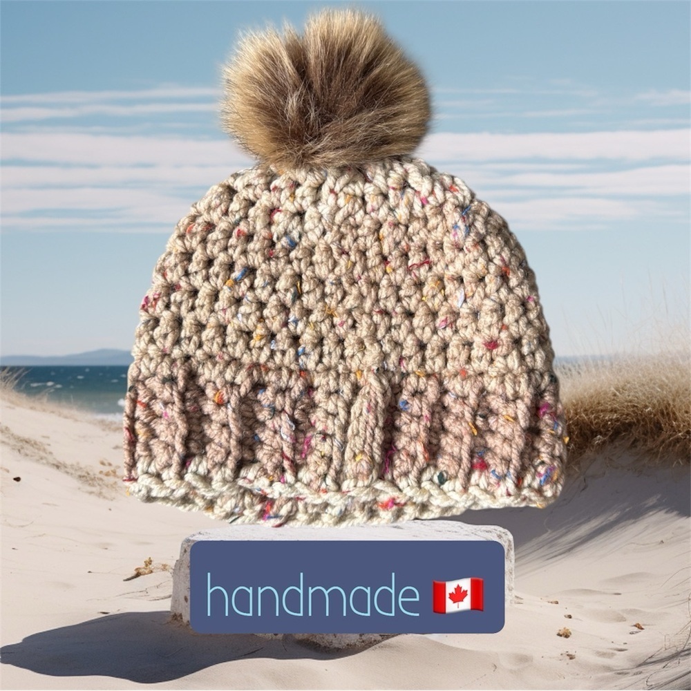 2 for $30 🆕Multicolor Crochet Hat with Pom-Pom